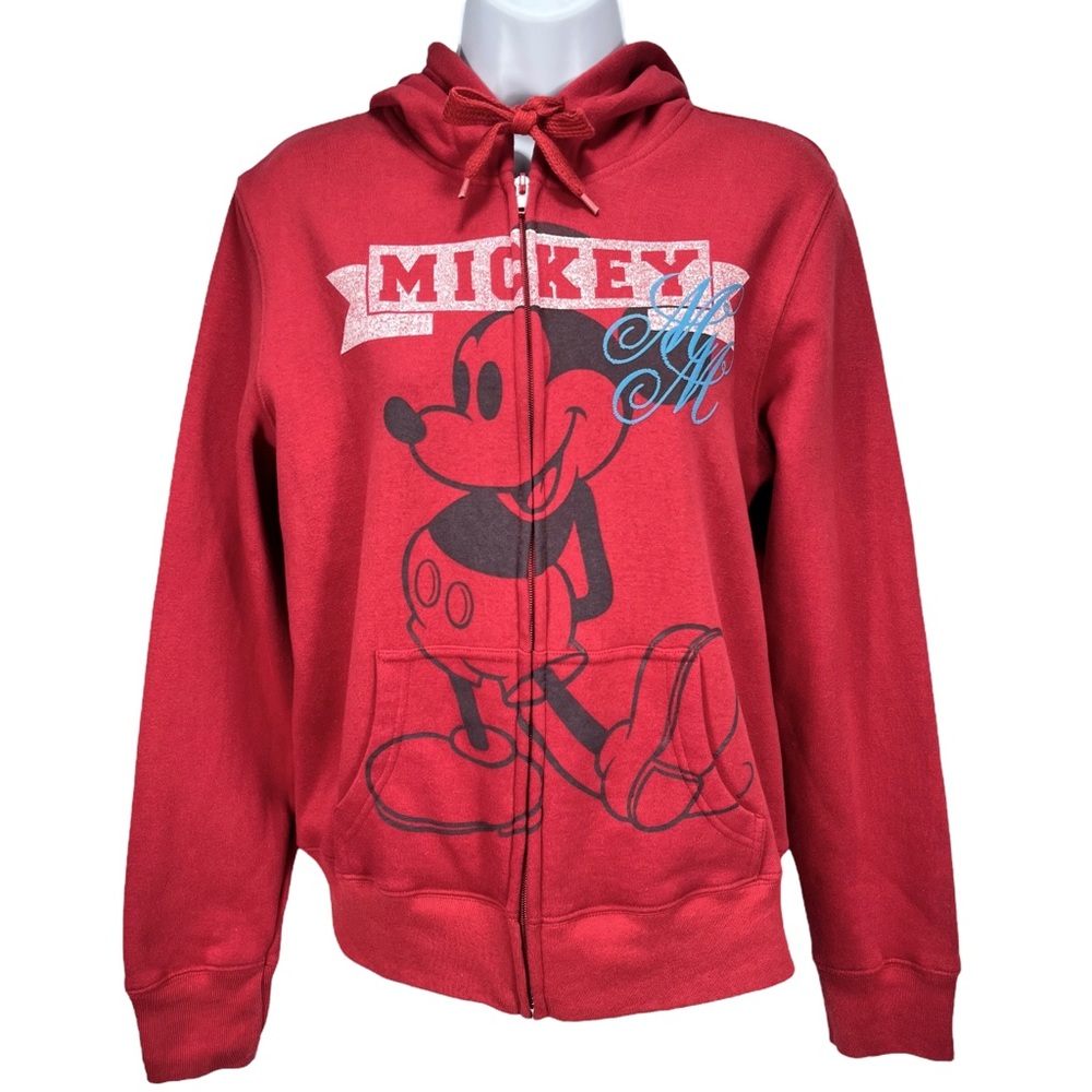 Disney | Junior Large | Mickey Mouse Full Zip Hoodie‎ Jacket W/ Pouch Pockets